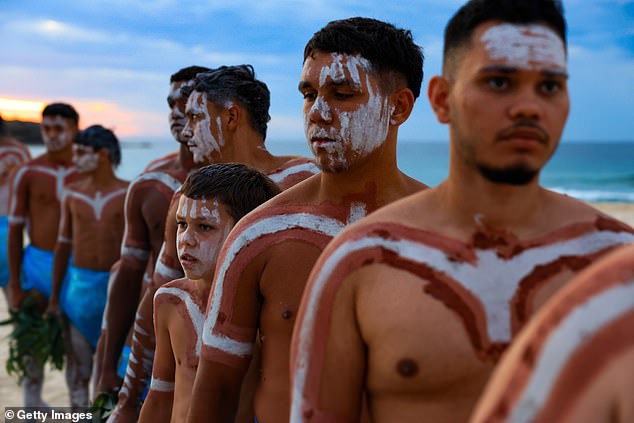 Phillip's instructions regarding the existing inhabitants of the country were that he would 'conciliate their affections', 'live with them in amity and kindness'.  La Perouse Gamay dancers are pictured on Bondi Beach on Friday for a morning reflection and smoking ceremony