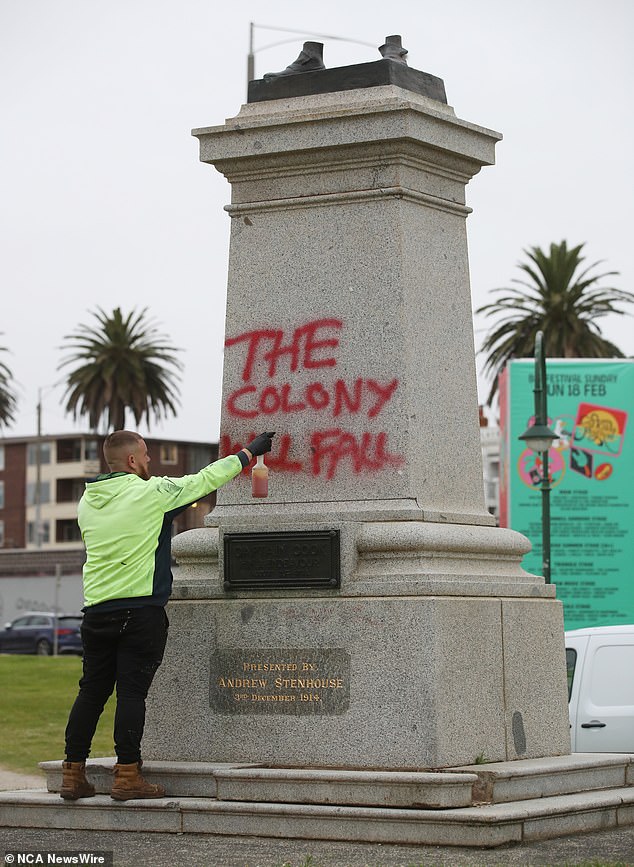 James Cook landed at Botany Bay in 1770, 18 years before the First Fleet sailed into the same port.  A statue of the explorer in Melbourne's St Kilda was cut off at the knees on Thursday