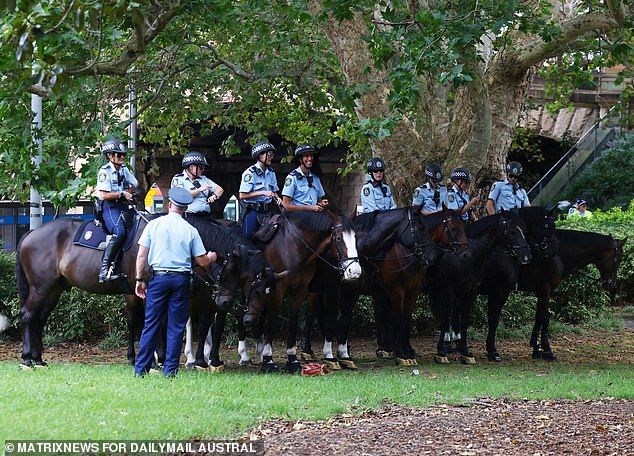 Police officers were present in large numbers to ensure crowd control