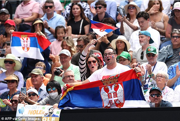 Djokovic, who has won ten Grand Slams at Melbourne Park, received a lot of support in the stands