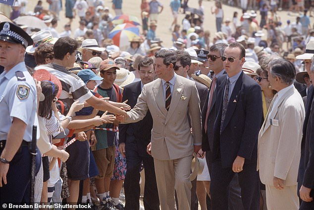 Charles had been on a royal tour of Australia when he was targeted by David Kang.  Above: During the visit