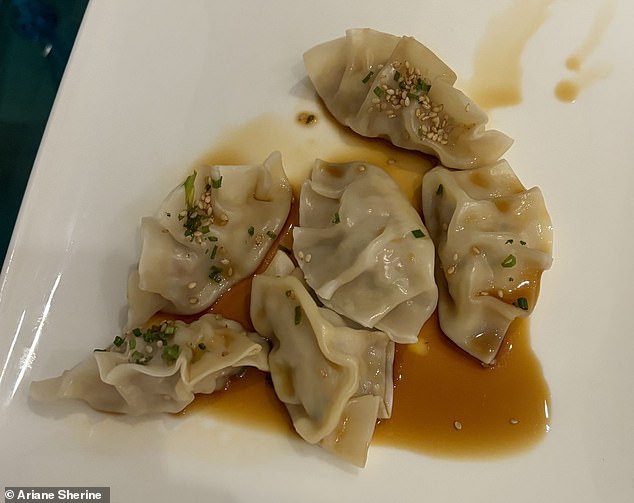 Ariane said she didn't want to stop eating Brooklyn's Pork and Prawn Dumplings, pictured