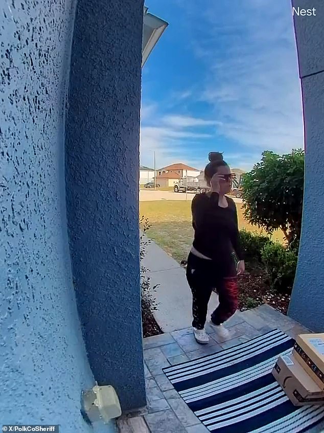 A woman in Florida is caught on camera stealing Amazon packages from people's homes