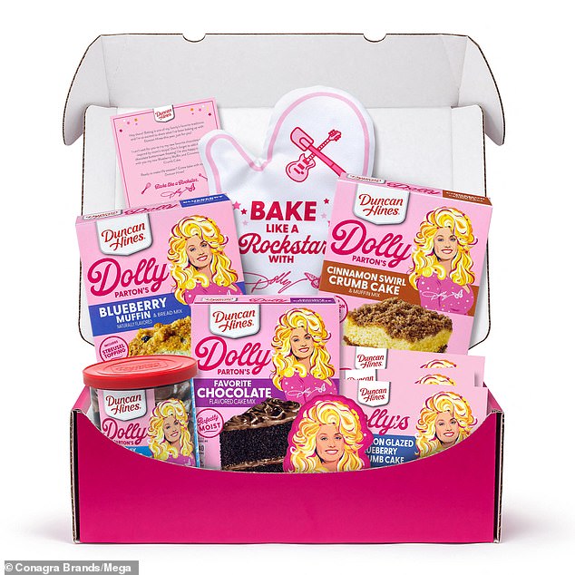 To celebrate Dolly's latest venture, Duncan Hines has released a limited edition rockstar kit containing all her latest products and more for just $40. Unfortunately for Brits, her range cannot be shipped to the UK and is an exclusive for the time being brand for the US