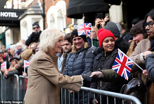 MONDAY - Queen Camilla told a well-wisher during her trip to Swindon that the king is 'doing well'
