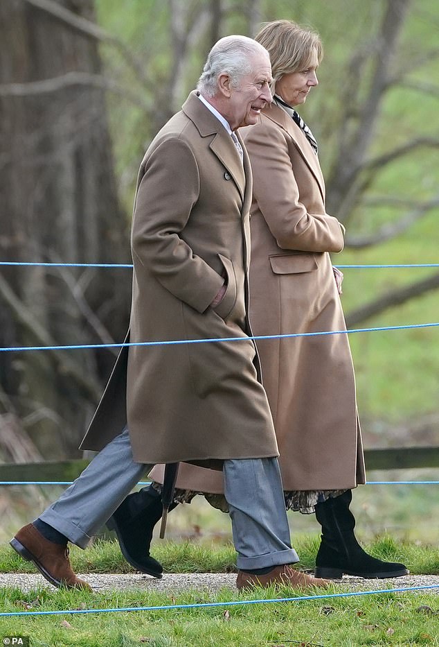 JANUARY 7 - The King arrives to visit St. Mary Magdalene Church in Sandringham