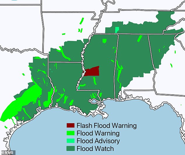 Although less rainfall is expected, this will still come with concerns about flooding in the south due to already saturated soils and burst rivers.