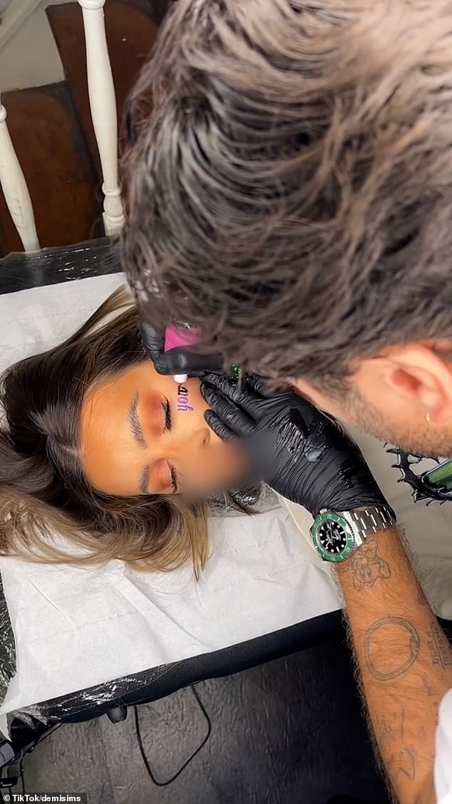 The former TOWIE star, 27, left fans divided as she shared the process of creating her boldest tattoo yet - with some comparing her to a 'GTA character'