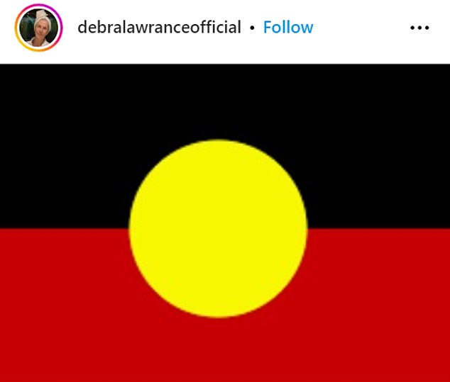 She posted an Aboriginal flag on her Instagram without comment