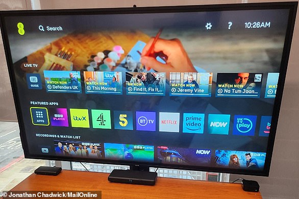 On the EE TV app homepage, users will see the content they've been watching from the different apps, all in one place - whether it's BBC iPlayer, Netflix, Disney+ or Amazon Prime Video - along with shows going live broadcast
