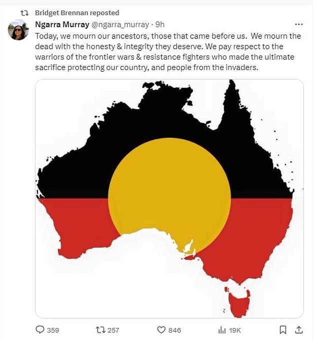 On her X account (formerly Twitter), Brendan posted this tweet from Ngarra Murray, who is a member of the First Peoples' Assembly of Victoria