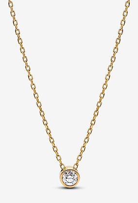 Pandora Era 14k Gold Necklace with 0.15ct Lab-Grown Diamond Pendant – £490