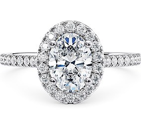 77 Diamond Aphrodite 18k White Gold Halo Engagement Ring with 0.50ct Lab Grown Diamond - £1,760.17