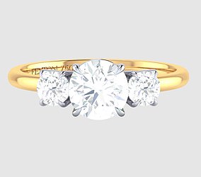 Fenton 18k Yellow Gold Trilogy Engagement Ring with 0.5ct Diamond – £1,950 (Lab Grown)