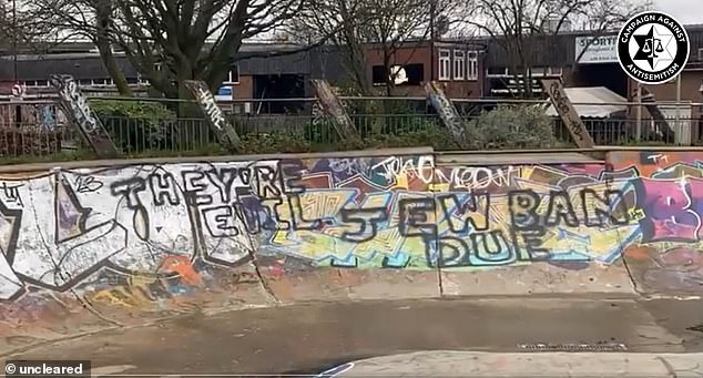 Jews were called 'evil' in December on graffiti sprayed on skate ramps used by children in a park in Notting Hill, west London