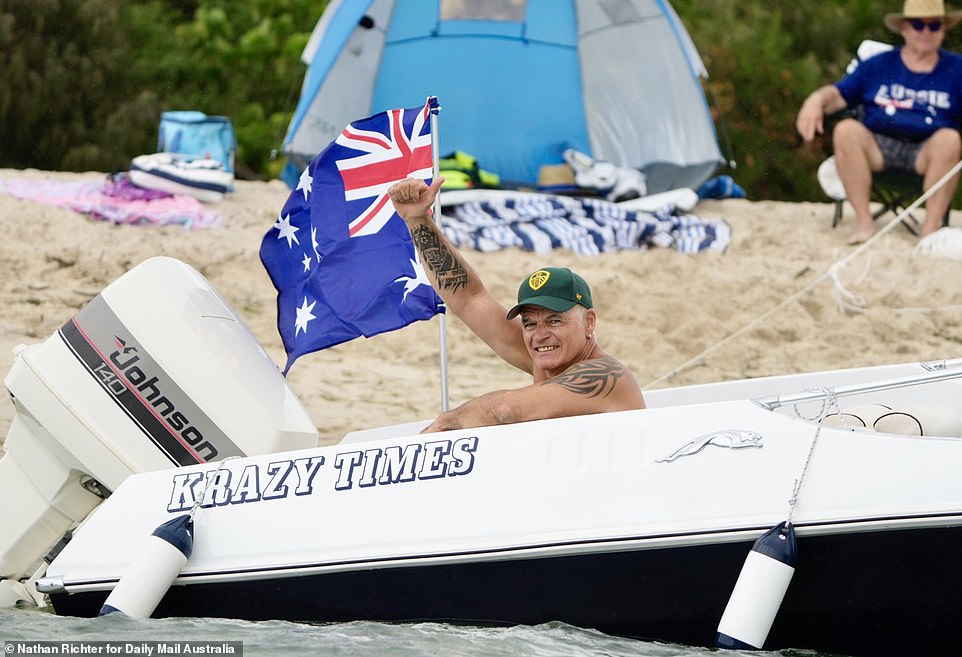 One Australian on board the SS Krazy Times remained secluded enjoying the strong waves and good atmosphere