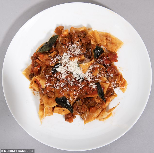 The Wagyu bolognese with pappardelle and a parmesan garnish (£15)