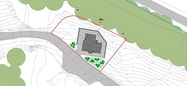 An image accompanying the planning application (above) shows the house as it would be situated on the 63,000 hectare site