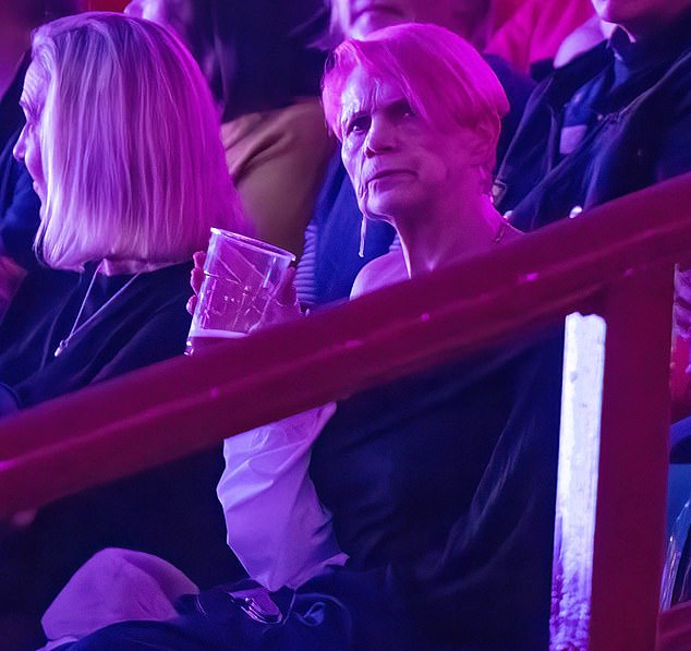 She also enjoyed a drink as she watched her grandson take to the stage alongside other Strictly stars