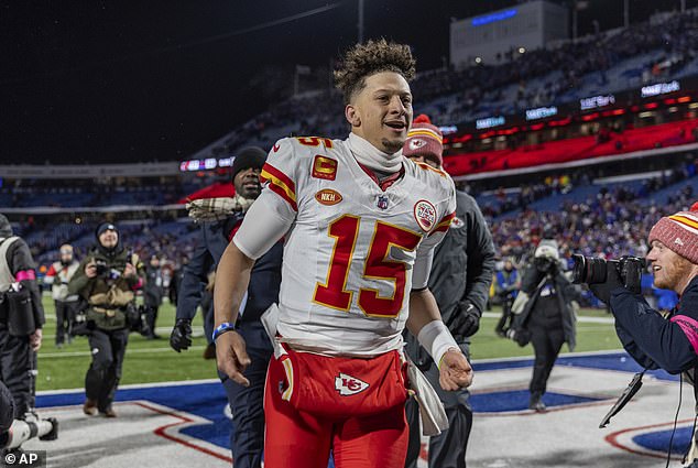 Mahomes led the Chiefs to a 27-24 victory over Buffalo, passing for 215 yards and two touchdowns