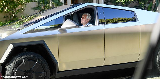 The 73-year-old comedian was spotted driving around the city in his Tesla Cybertruck in December