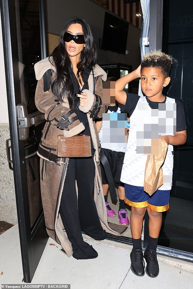 Later, Kardashian was seen leaving with Saint at a different time than West