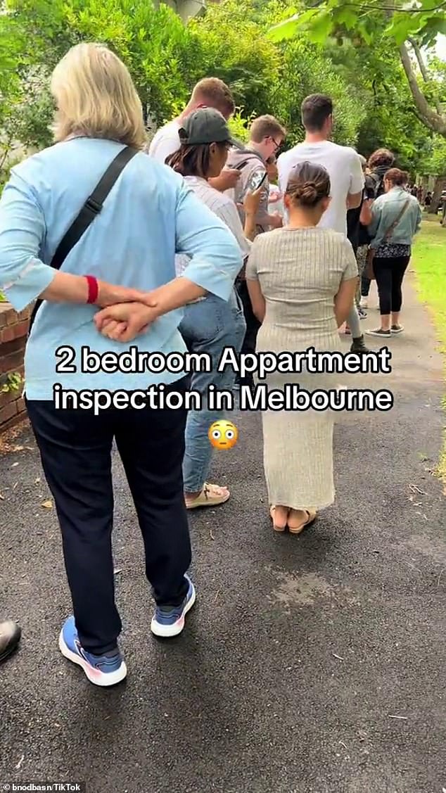 Australia's youth face a lifetime of financial pain and disappearing homeownership opportunities (photo: Melbourne rental inspection queue)