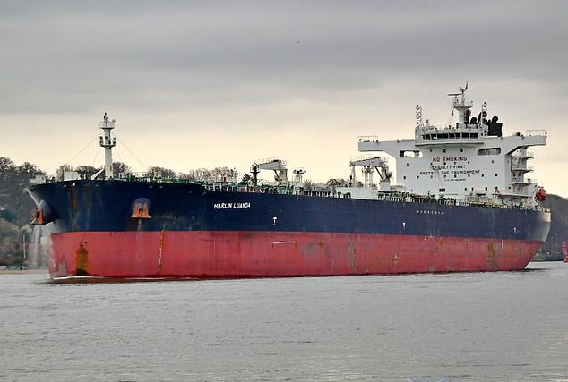 Houthi rebels claim to have attacked the Marlin Luanda oil tanker, which they called a 'British oil ship' (file photo)