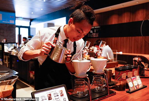 It is virtually forbidden to leave a tip in China.  In the photo: a waiter in Shanghai