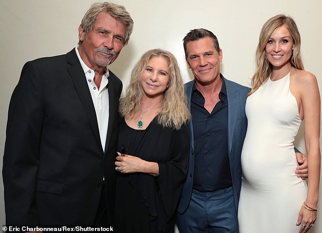 In addition to his career, he has also built a formidable Hollywood family: his son is Josh Brolin and his wife is Barbra Streisand;  All three are pictured with Josh's wife Kathryn Boyd