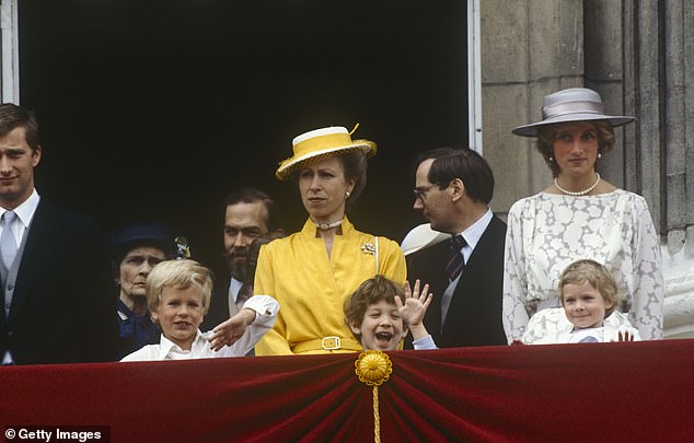 Apparently icy times on the balcony for Trooping the Color in 1983