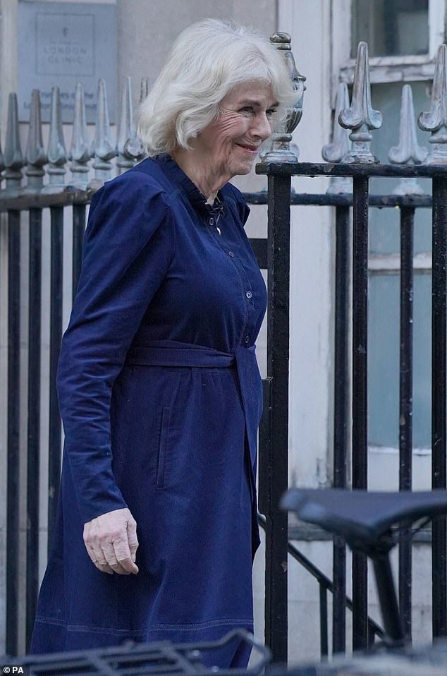 FRIDAY 3 p.m.: Queen Camilla leaves the London Clinic on Friday afternoon