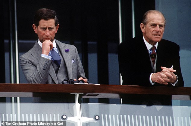 Charles' mother, Queen Elizabeth II, is said to have believed that by surrendering to Charles, the Queen Mother was increasing tensions between Prince Philip and his son.  The two are pictured here at the Epsom Derby