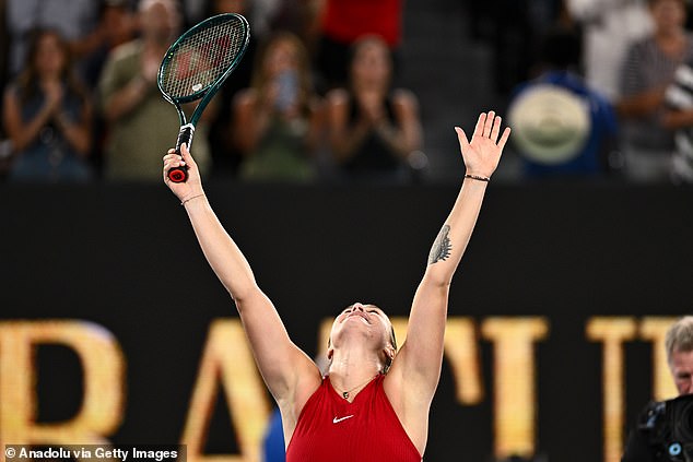 The Belarusian was overjoyed to win her second Grand Slam in front of a captivated audience