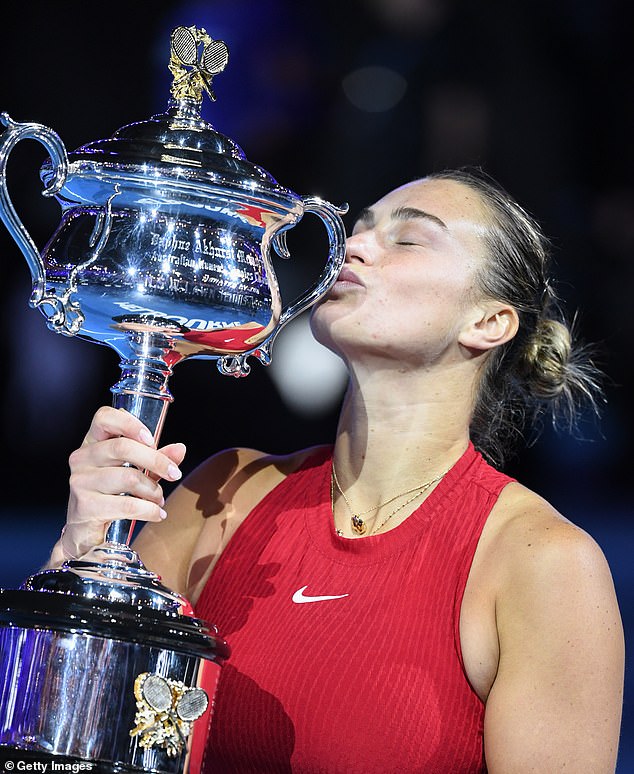 After winning her second Grand Slam crown, Sabalenka said she feels like her father is watching her when she plays and that she is 