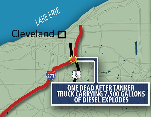 1706405356 340 One person dies after truck tanker carrying 7500 gallons explodes when