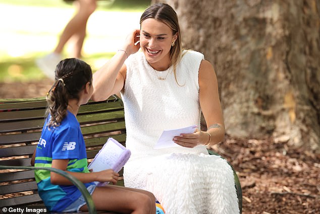 The Belarusian star shared a heartwarming moment with one of the Australian Open ball kids