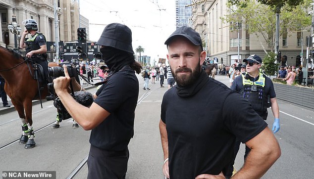 The National Socialist Network, led by Thomas Sewell (pictured right), held an Australia Day demonstration on a train on Friday