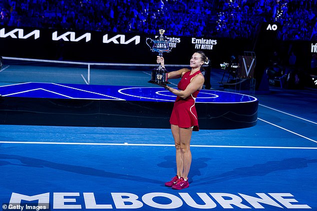 Leading tennis commentator Catherine Whitaker and her co-host Matt Roberts called for the Australian Open to follow Wimbledon's lead and abolish the stage in the future (pictured)