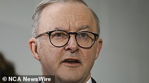 Prime Minister Anthony Albanese (pictured) said he was 'shocked' by the images of men dressed in black patrolling the streets