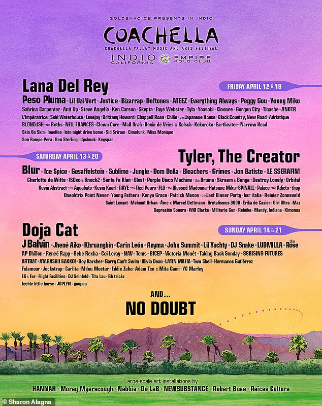 The Coachella Valley Music And Arts Festival announced that No Doubt will perform April 12-14 and April 19-21, but did not provide a specific day for their first show in nine years