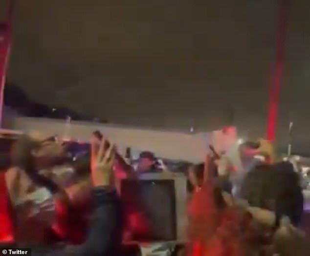 Protesters below gathered outside his home in Braddock, just outside Pittsburgh, chanting, “Fetterman, Fetterman, you can't hide.  You support genocide.”