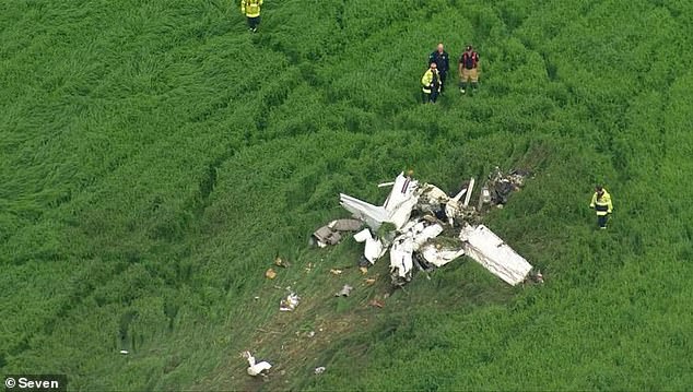 Emergency services were called to Brownlow Hill Loop Rd at 3.15pm to respond to a plane crash (pictured)