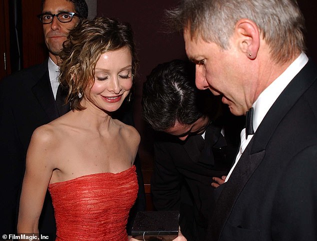 Flockhart and Ford first met at the Golden Globe Awards in Beverly Hills in January 2002 (pictured)