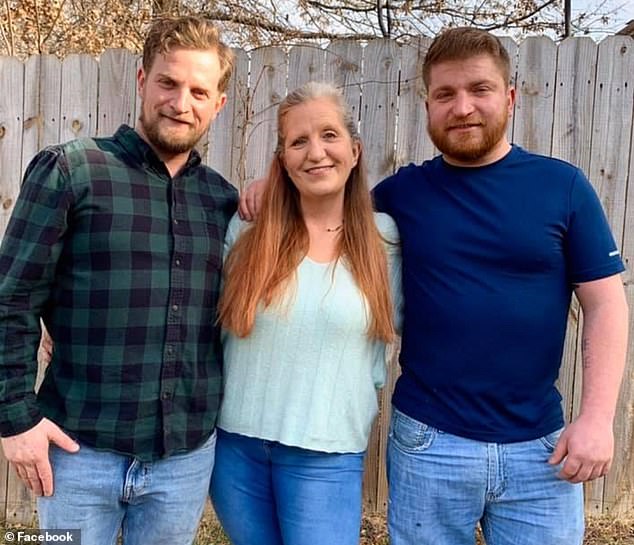 DailyMail.com can reveal that the 'fifth man' in the case of three Kansas City Chiefs fans found dead outside a rental home is Alex Weamer-Lee, pictured left with his mother Julia and brother Greg