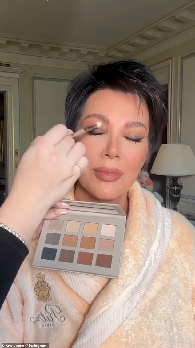 The Kardashian-Jenner family matriarch, 68, took to her Instagram on Friday to film getting her makeup done for Paris Fashion Week