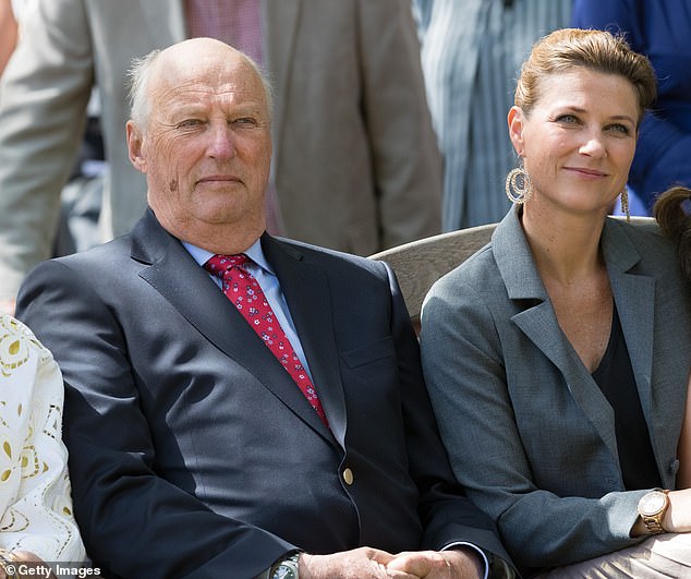 Queen Sonja of Norway, King Harald of Norway and Princess Martha Louise of Norway attend the unveiling of the Norwegian Trekking Association's gift for the Queen of Norway's 80th birthday on July 4, 2017