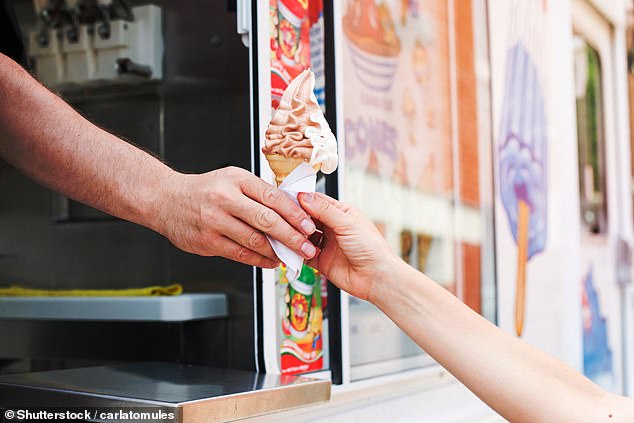 The girl's father was able to take her from the couple, who were then seen with another man near an ice cream truck (stock image)