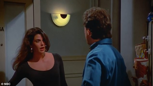 Hatcher is seen in the famous scene from Seinfeld, where she played Sidra Holland and told Jerry Seinfeld that she didn't have breast implants and that hers were 