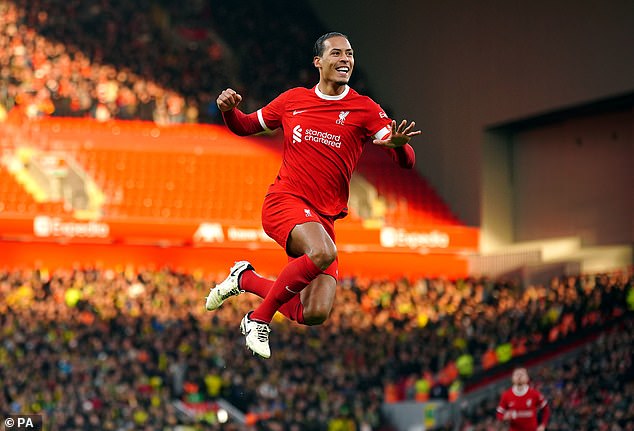 Reds captain Virgil van Dijk, one of the best players of the Klopp era, added a fourth just after the hour